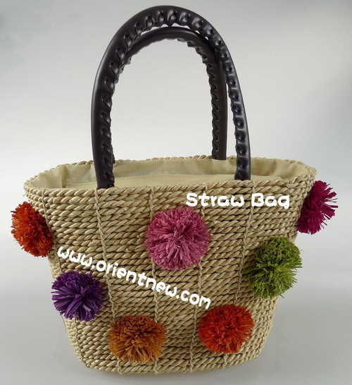 Straw Bags with Flowers Decoration (CHBF256)