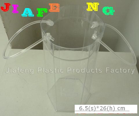Clear Hexagon PVC Cooler Bag for Wine Bottle